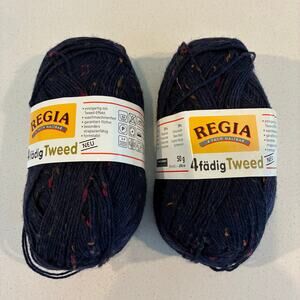 Regia 4 fadig Tweed Color 50 yarn lot bundle 2 skeins sock wool blend